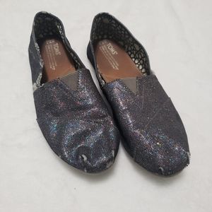 Toms Slip On Sparkly Glitter Multicolor Flat Shoes